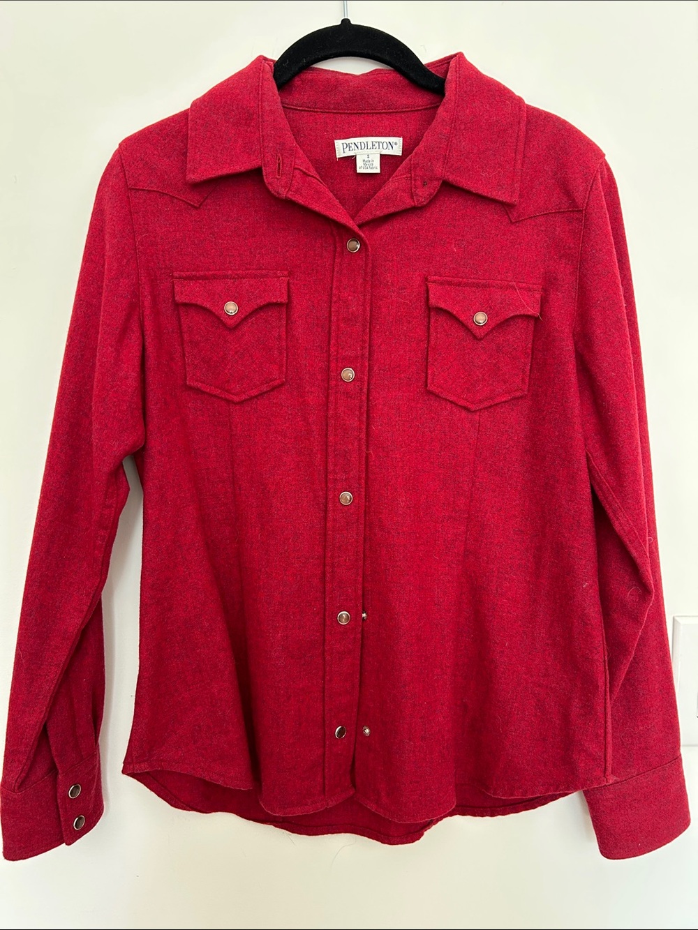 Pendleton Bright Red Wool Snap-Front Shirt Jacket